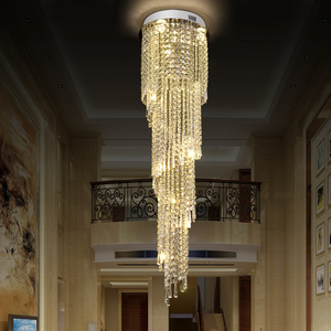 Modern Liquid Hanging Art Ceiling Light Crystal Magic Deco Hotel Entryway Chandelier Staircase