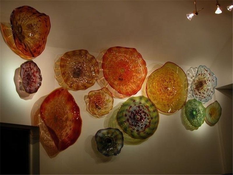 Newest Flower Design Decorative Wall Panels Home Accessories Murano Glass Wall Hanging Decoration