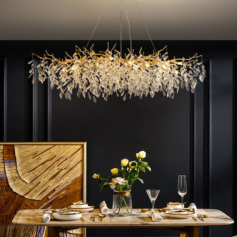 Latest Modern Chandelier Tree Branch Dining Room Pendant Lighting Modern Crystal Lamp