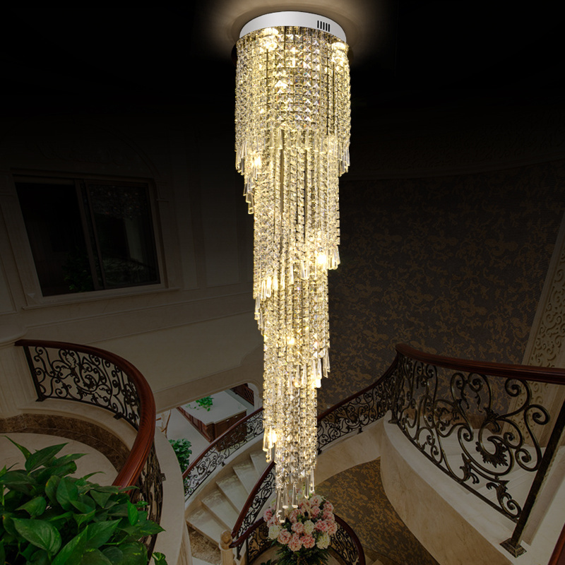 Modern Liquid Hanging Art Ceiling Light Crystal Magic Deco Hotel Entryway Chandelier Staircase