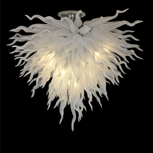 2023 New Arrival Indoor Lighting Modern White Blown Glass Chandeliers Pendant Hanging Lights