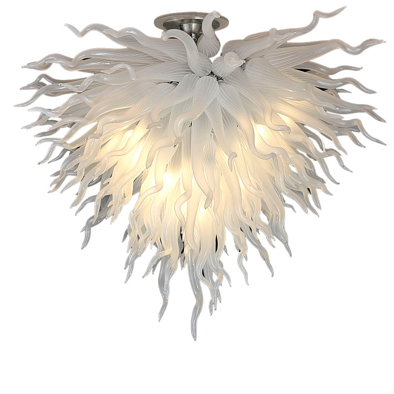 2023 New Arrival Indoor Lighting Modern White Blown Glass Chandeliers Pendant Hanging Lights