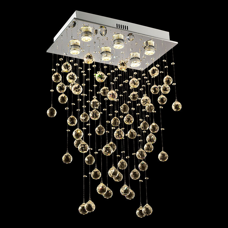 Nordic Waterford Drop Crystal LED Ceiling Light Luxury Entryway Chandelier for High Ceiling