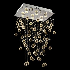 Nordic Waterford Drop Crystal LED Ceiling Light Luxury Entryway Chandelier for High Ceiling