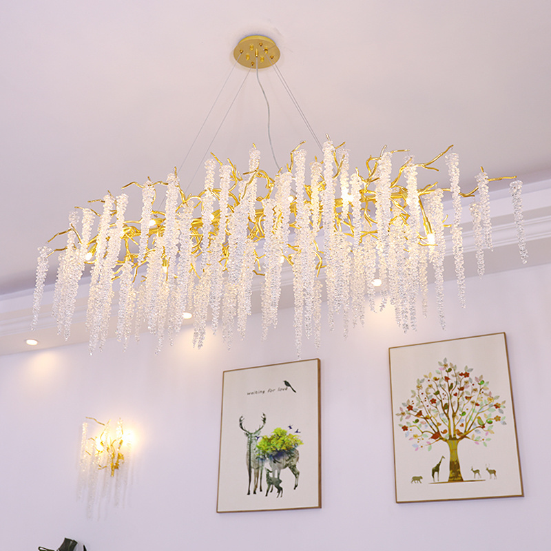 New Chandelier Strip Tassel Pendant Light for Dining Room or Restaurant Wholesale Glass Chandelier Modern