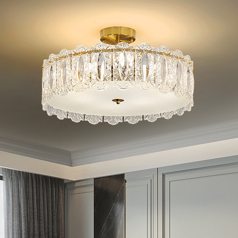 French Style Transparent Circle Ceiling Boards Lamp Design Wholesale Price Chandeliers &Pendant Lights