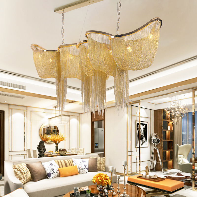 European Golden Flush Mount Luxury Decoration Indoor Hanging Pendant Chandelier Lighting