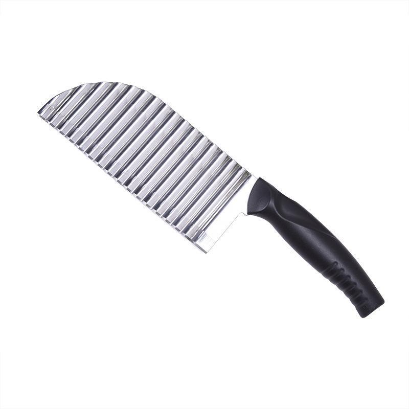 Crinkle Potato Cutter - Stainless Steel French Fries Slicer Handheld Chipper Chopper Potato Carrot Chopping Knife