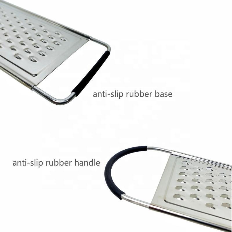 High Quality Stainless Steel Cheese Grater kitchen Grater Flat Grater with Anti-slip Soft Grip Handle