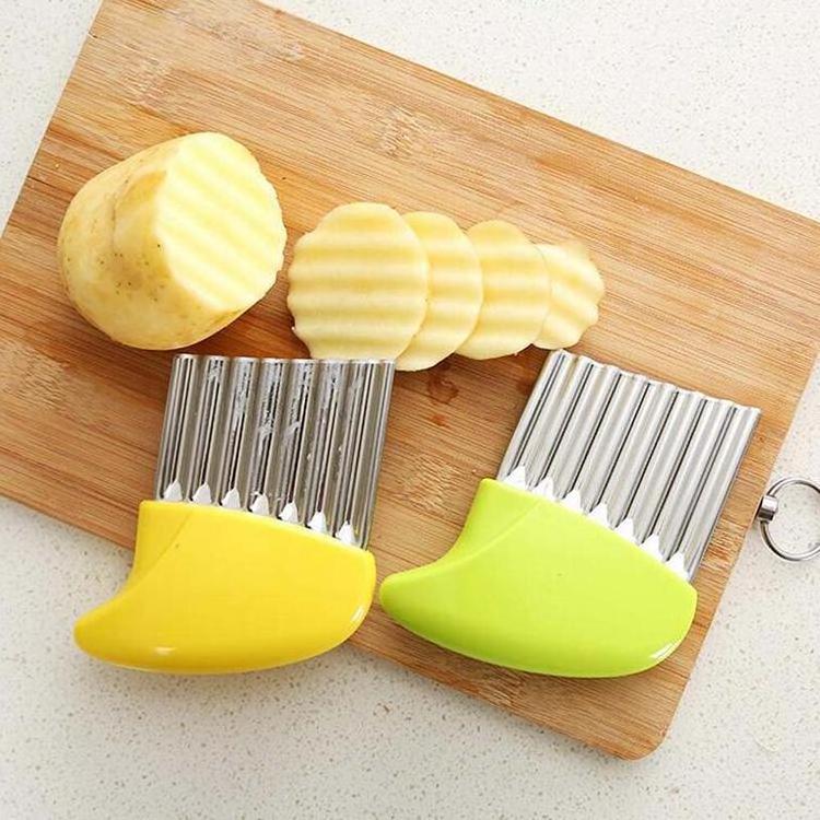 Crinkle Cutter, French Fry Slicer Potato Carrot Vegetable Fruit Salad Crinkle Cutting Knife