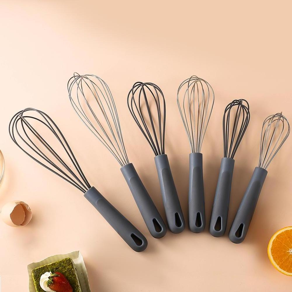 Hot Sale Stainless Steel Manual Egg Beater Kitchen Gadget Tools Silicone Egg Whisk Hand Mixer