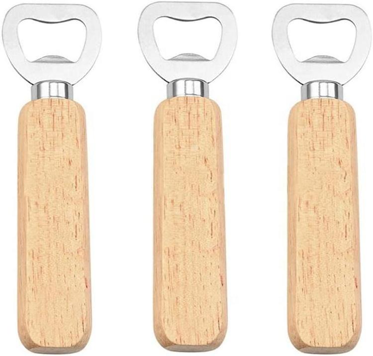 High quality bar wood handle beer bottle opener for camping traveling