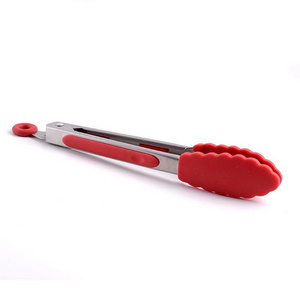 Silicone BBQ tweezers 12" Stainless Steel Locking Salad Kitchen Food Tongs