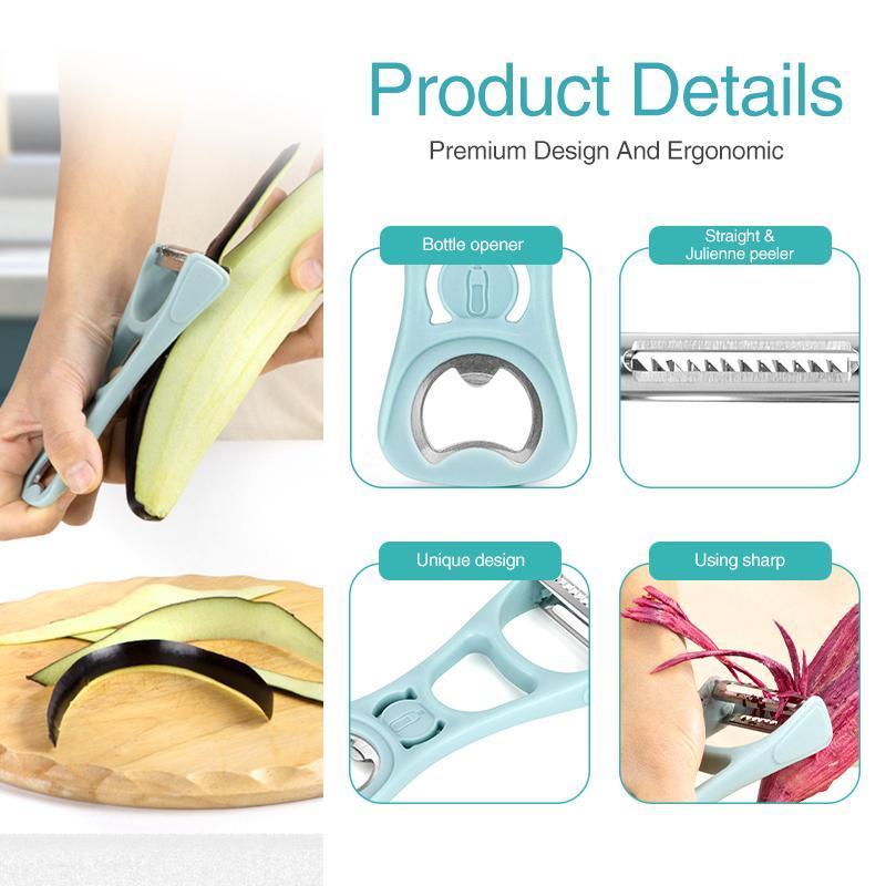 Kitchen Home Multifunction Plastic Bottle Opener Fruit Vegetable Potato Julienne Peeler Slicer