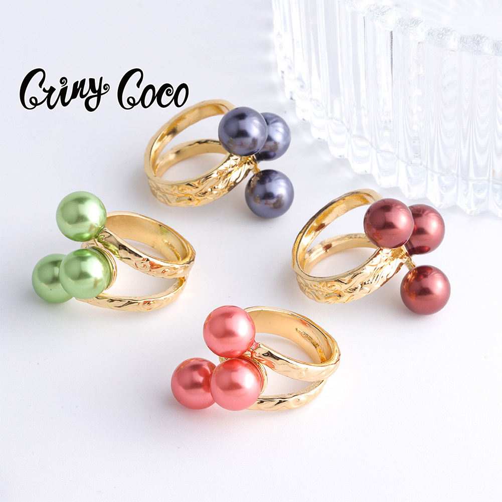 Cring CoCo Pearl rings New Gold Plated Gray Red Black PolynesianJewelry  Hawaiian jewelry wholesale Rings Gifts