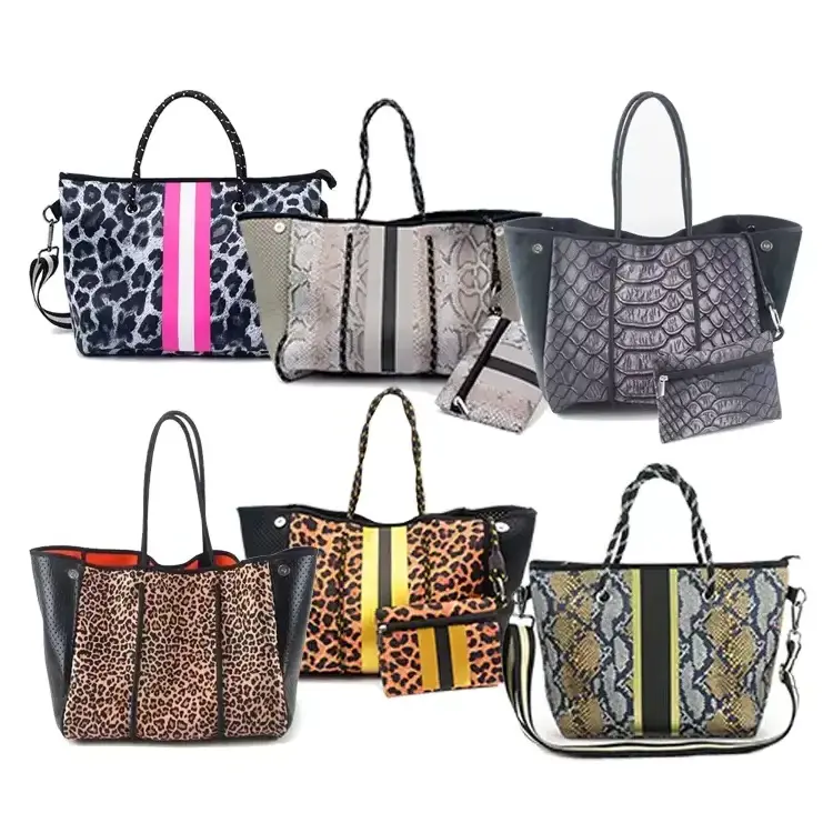 Famous brands inspired designer snakeskin purses and handbags for women luxury hand bags leopard neoprene woven ladies handbag