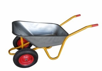 Two Wheel Wheelbarrow Heavy Duty Wheelbarrow Double Wheels Wheelbarrows