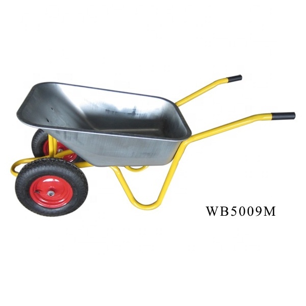 Two Wheel Wheelbarrow Heavy Duty Wheelbarrow Double Wheels Wheelbarrows