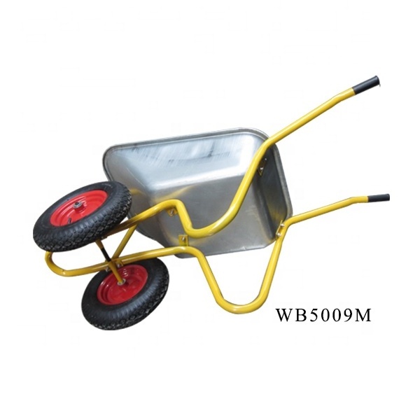 Two Wheel Wheelbarrow Heavy Duty Wheelbarrow Double Wheels Wheelbarrows