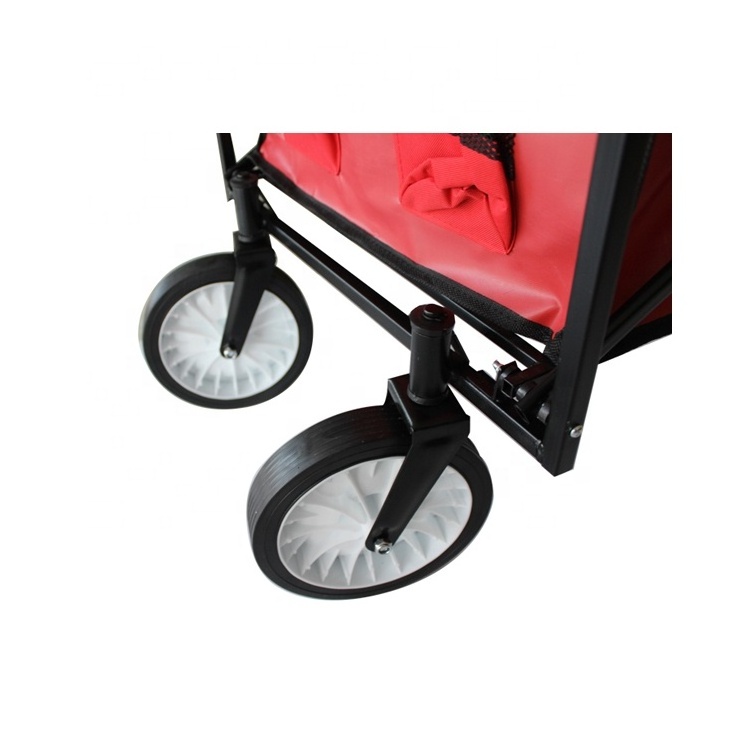 Folding Aluminum Garden Cart Metal Wagon Beach Cart Customized 4 Wheels Folding Wagon Cart