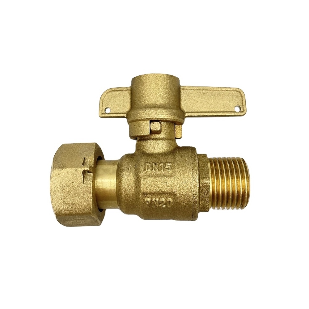 Safety guard against theft Lockable Brass Valve For Water Meter with free key