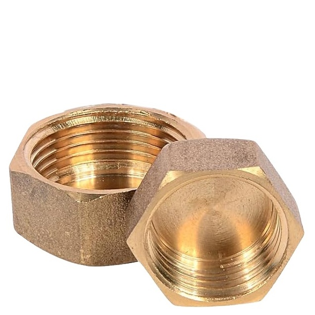 G3/4 Pipe Fitting Cap, Brass Hex Female Thread Hose Connector, for Garden Water Pipes