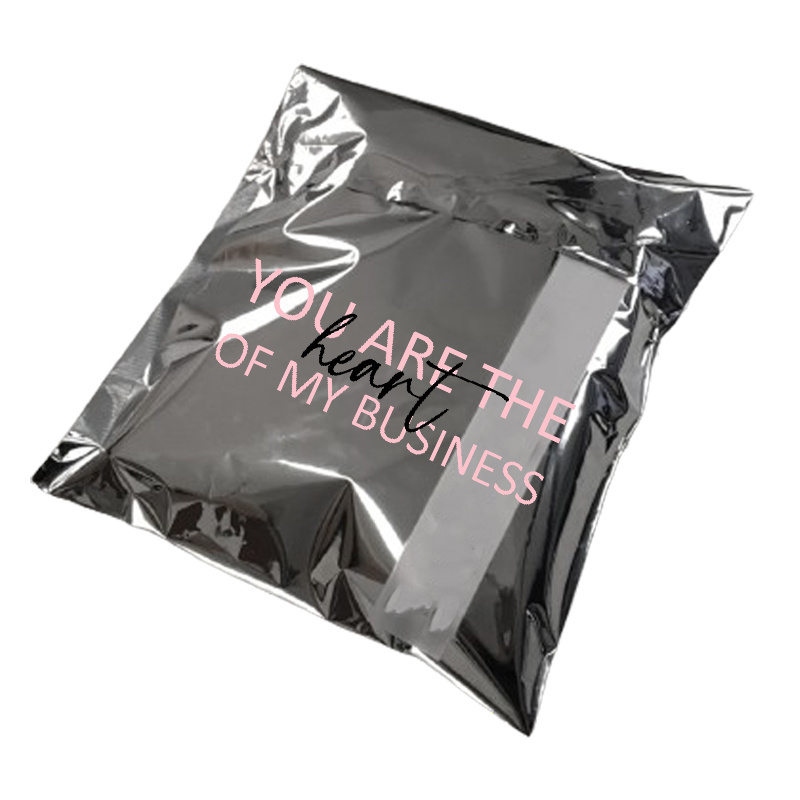 Custom LOGO Printed Packaging Bags Shipping Silver Shipping Bags for Clothing Apparel Shoes Poly Shipping Mailer