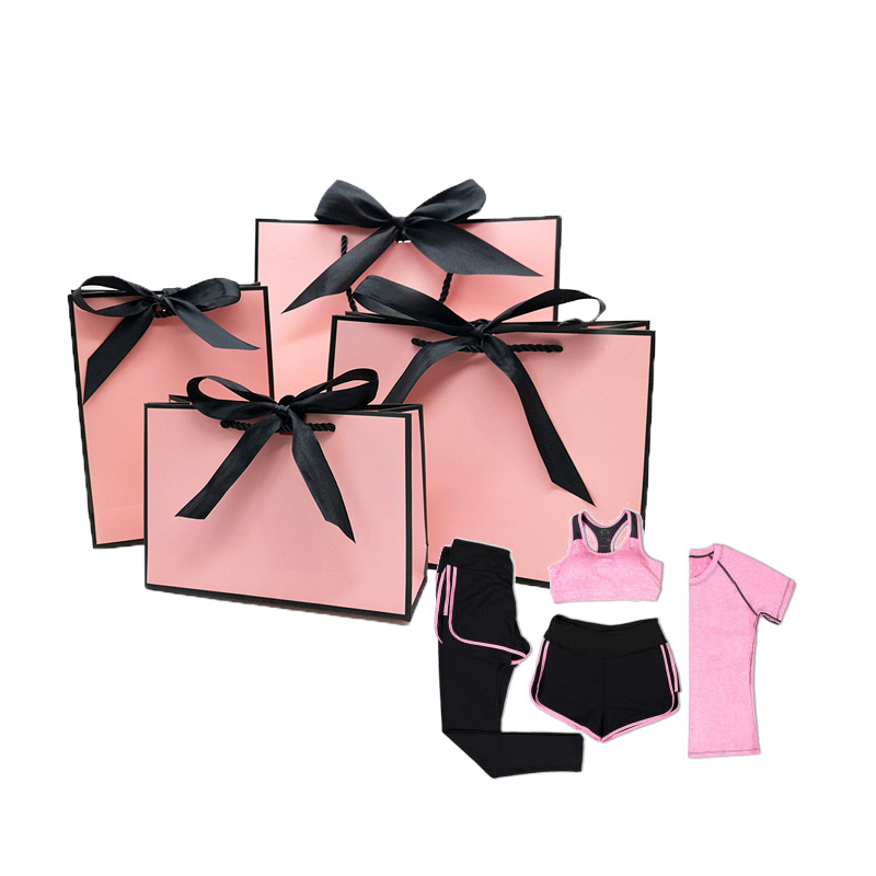 luxury custom logo gift paper shopping bags with logo hologram Paper gift boutique Perfume paperbag white gold pink bags