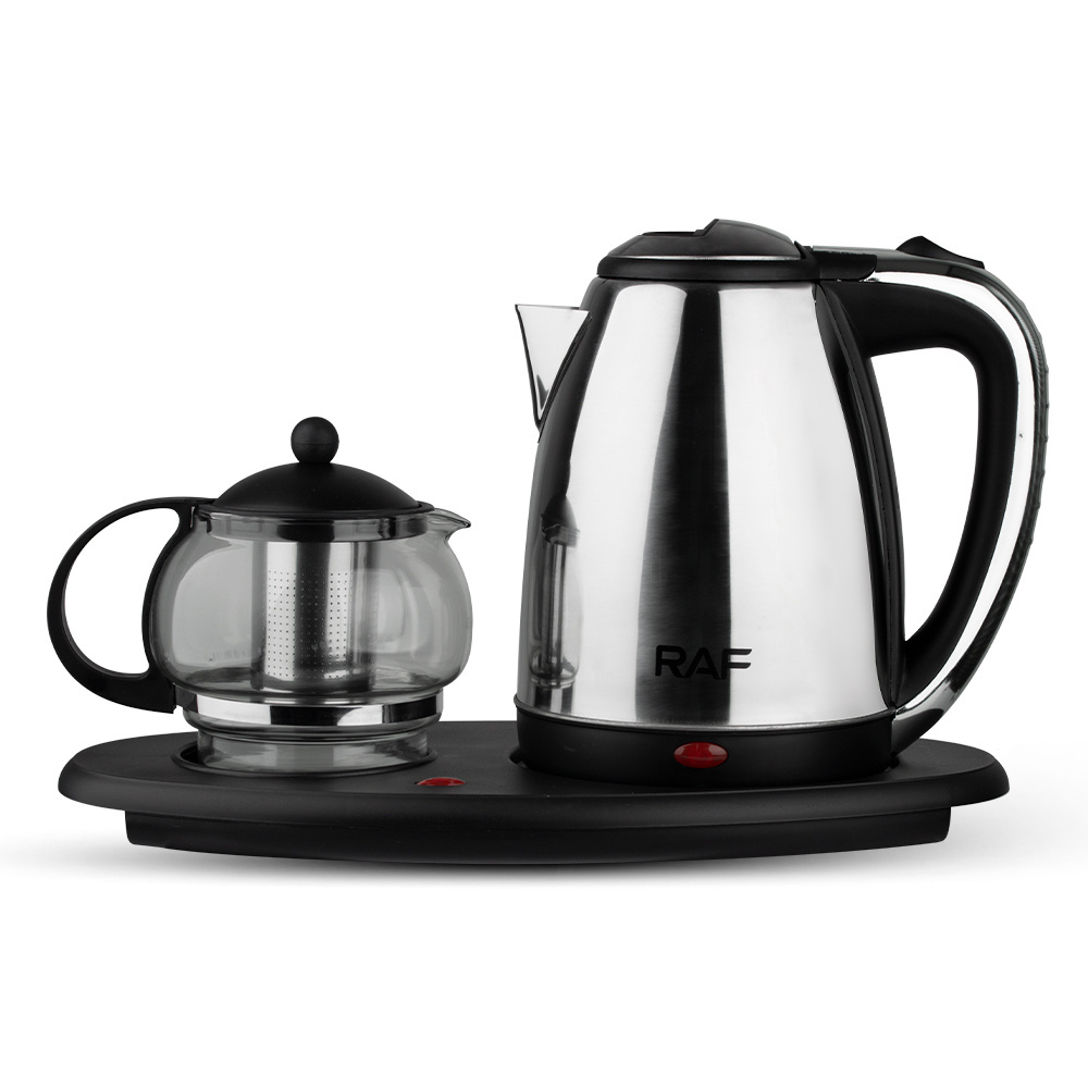 2022 Hot sale stainless steel electric teapot electric kettle with tray set