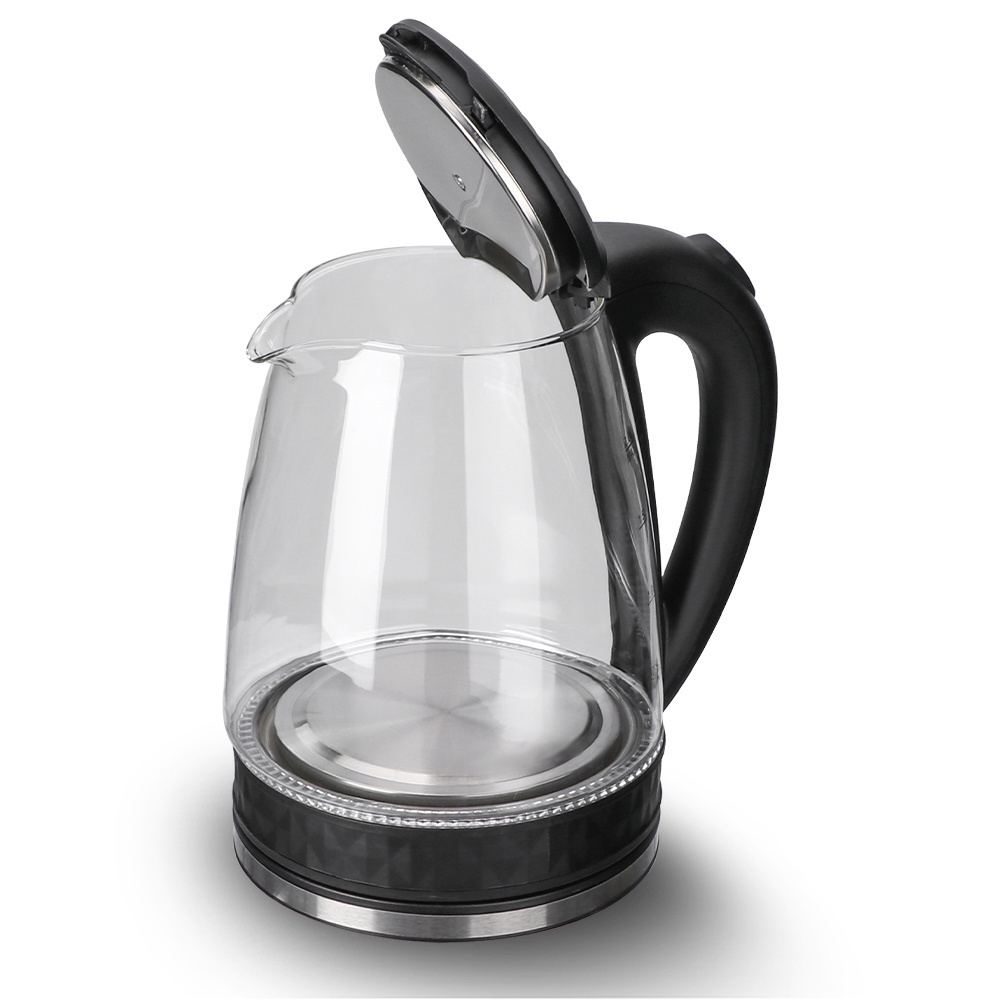 top selling 220v 2.0L black glass electric water kettle