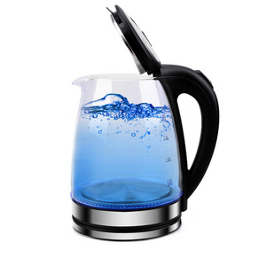 household  electric kettle. 2.0L high Borosilicate glass 304 SS electric kettle with double metal temperature controller