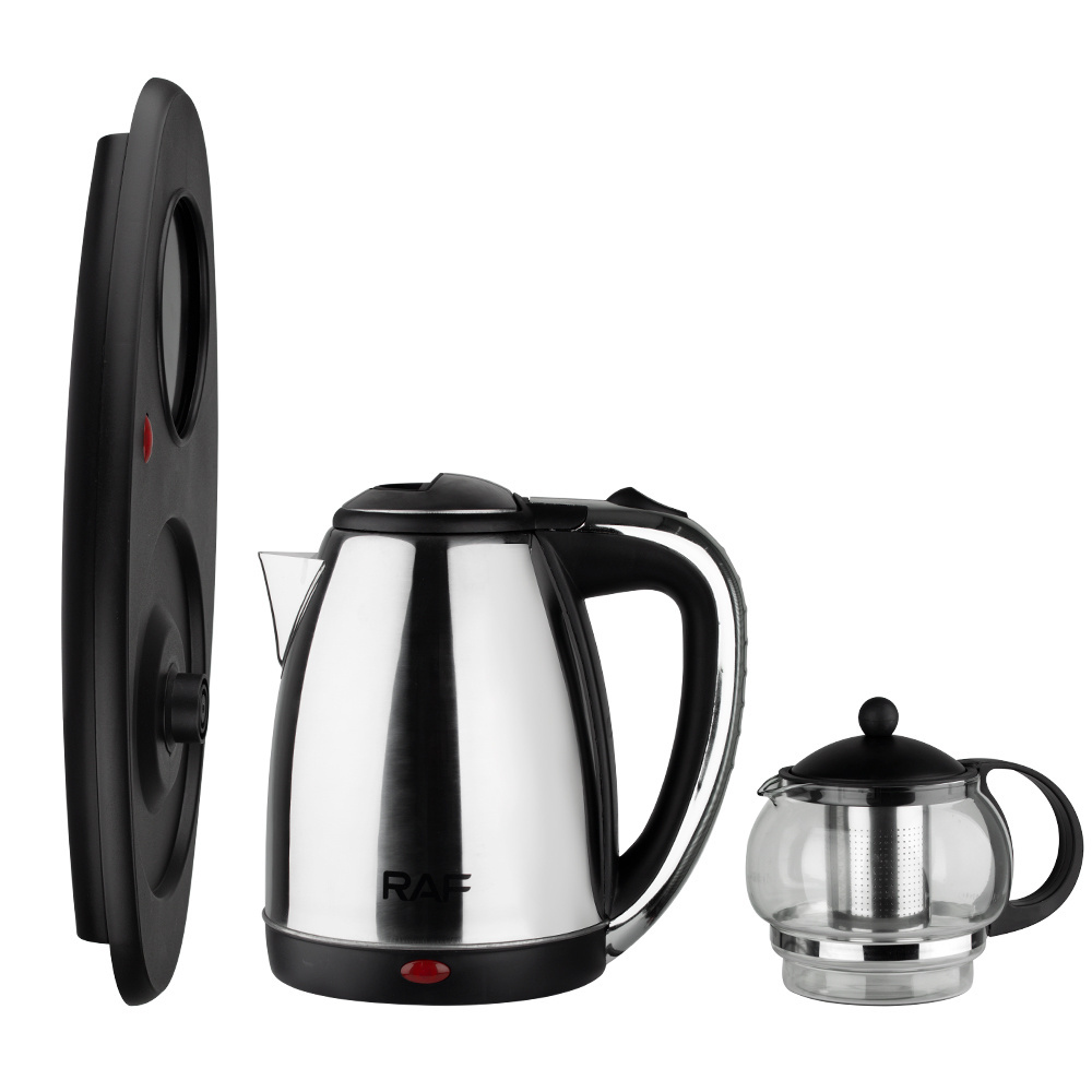 2022 Hot sale stainless steel electric teapot electric kettle with tray set