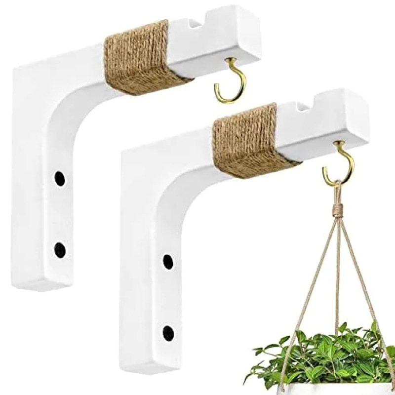 Solid wood wall plant wall hook- Indoor wood plant hanger - Wall hanging plant bracket