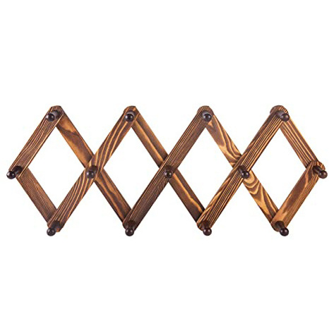 Custom wooden accordion wall-mounted expandable hanger