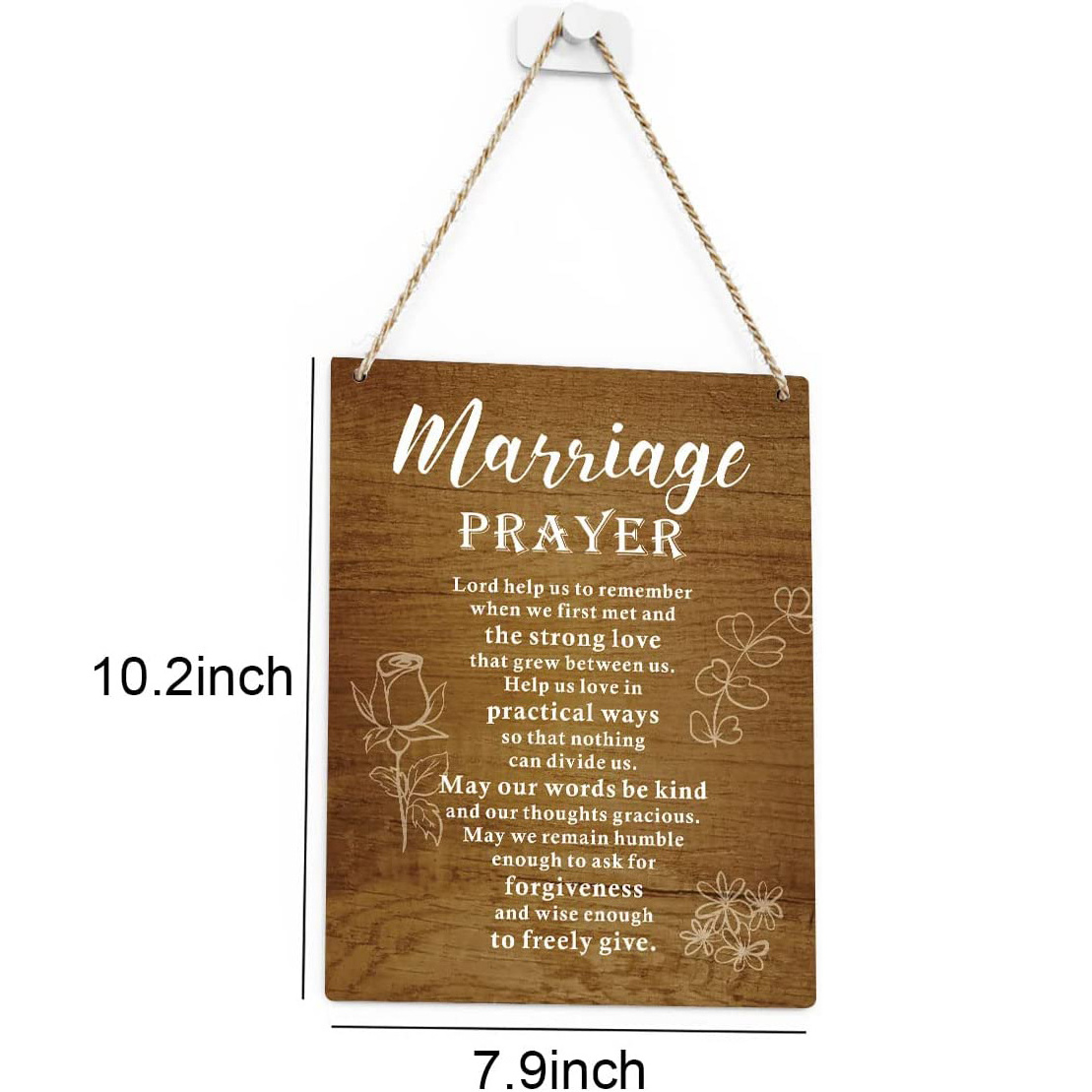 Rustic Wooden Wall Decor Wood Sign Christian Religious Inspirational Marriage Prayer Wall Plaque Art Decorations