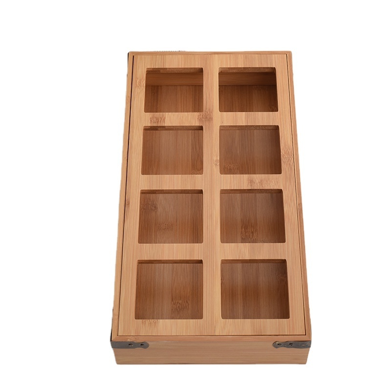 Bamboo tabletop jewelry storage box, cosmetic lipstick organizer box