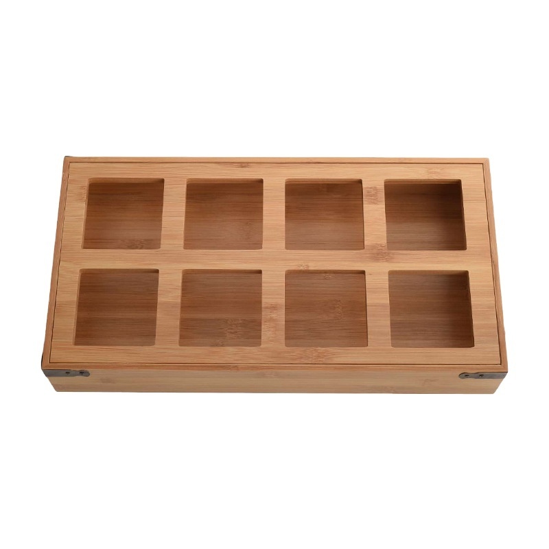 Bamboo tabletop jewelry storage box, cosmetic lipstick organizer box