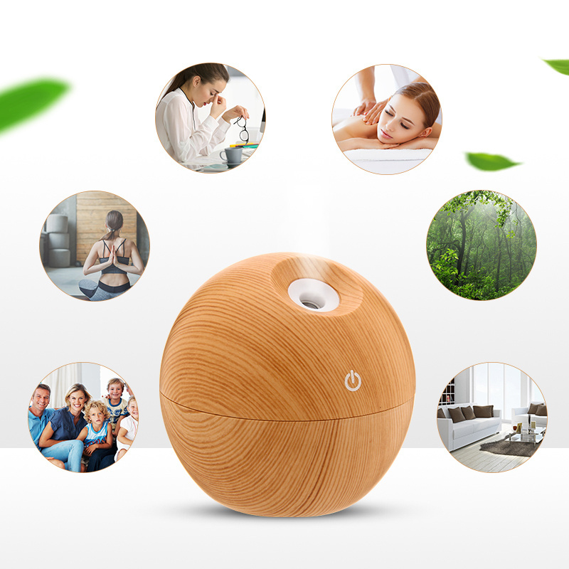 XBH-035A 2021 new Cool-Mist Air humidifier with night-light essential oil diffuser ultrasonic bamboo Air humidifier