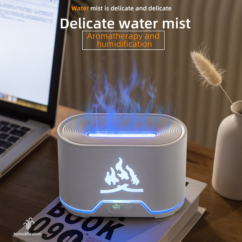 Custom logo Electric air freshener 3d fire aroma fragrance scent essential oil flame diffuser air humidifier