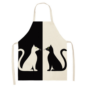 G&D Japanese Waterproof Oil-proof Cooking  Black and White Cat Animal Cartoon Apron