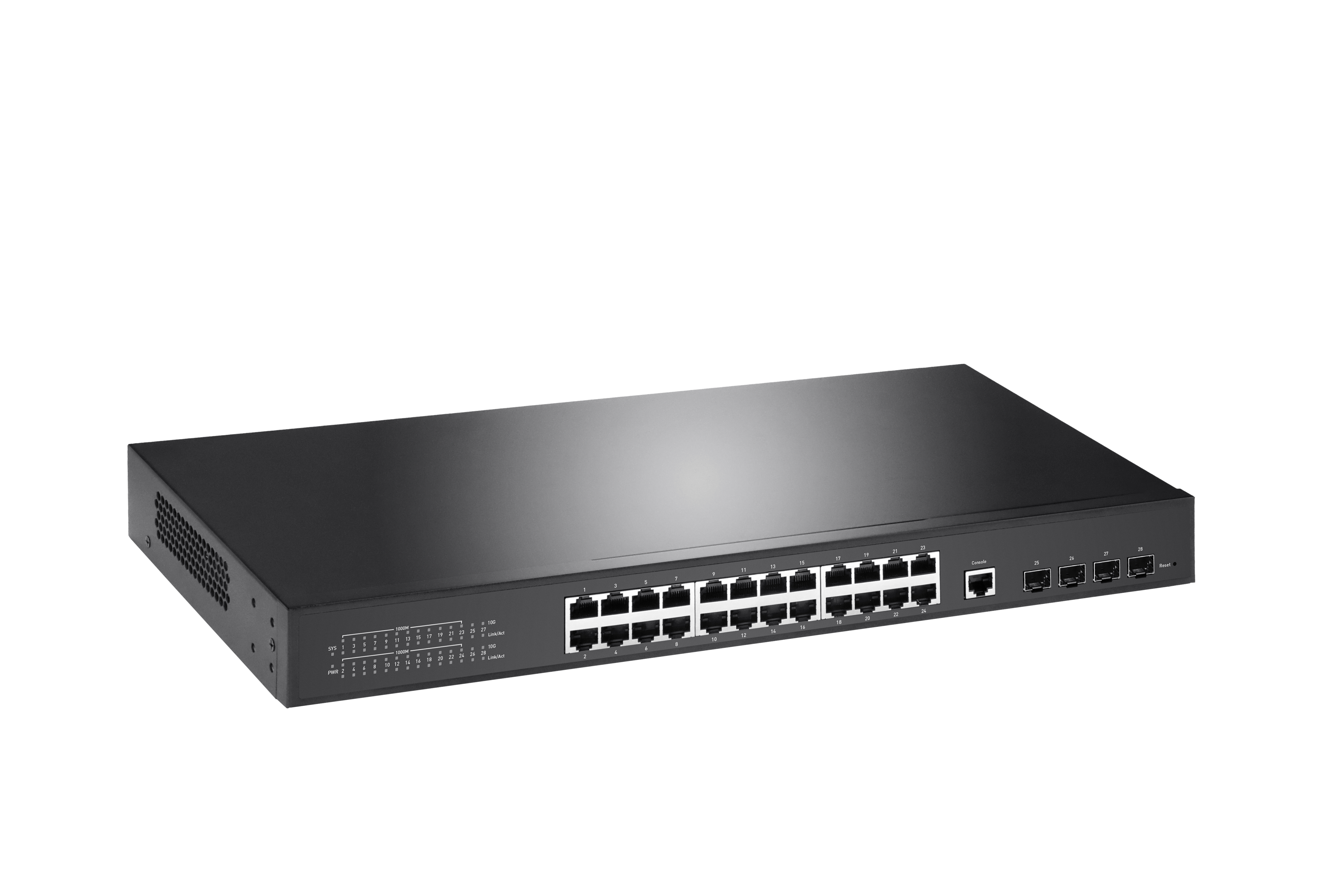 Layer 3 Managed Ethernet Switch With 24G Ethernet AJ45 Ports And 4 10G SFP Fiber Ports SR-ST3428F