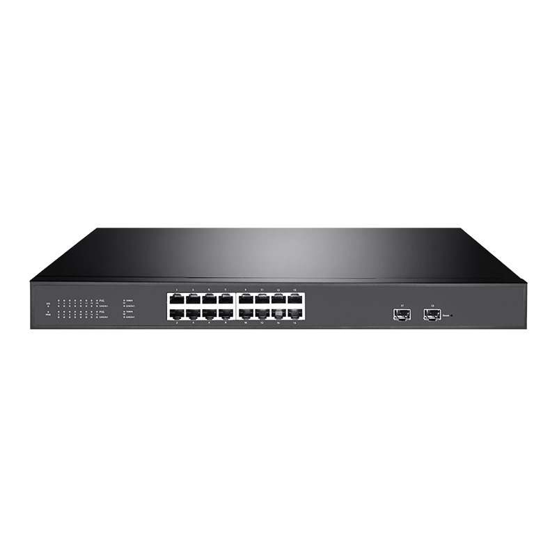 16 Port Gigabit PoE+ Rack Mounting Lite Managed Switch With 2 Gigabit SFP Uplink