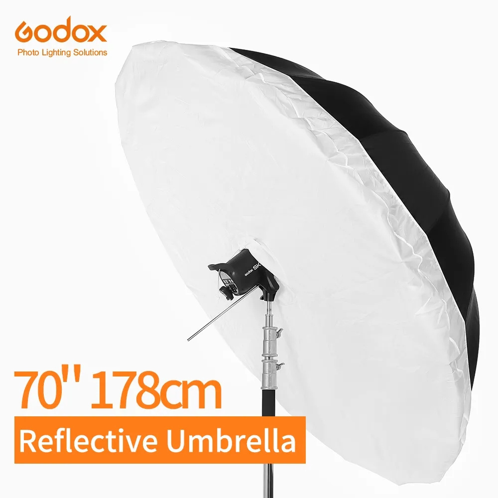 Godox 75 inch Silver Black Reflective Umbrella Lar 178cm Lighting Light Umbrella with Diffuser Cover Photo Studio Accessories