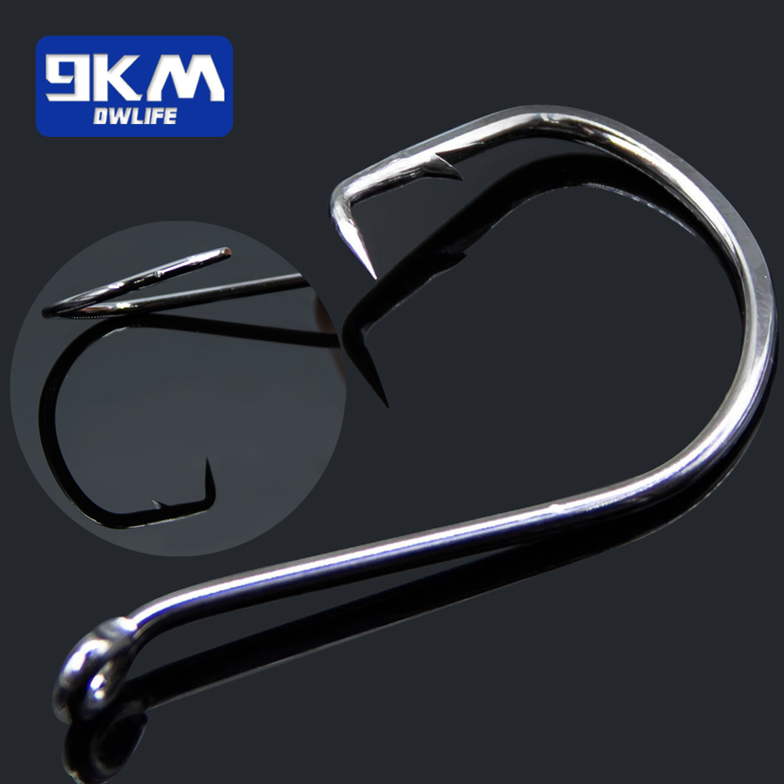 9KM Fishing Hook Saltwater Stainless Steel Heavy Duty Fishing Assist Hooks Big Carp Live Bait Jigging Barbed Hook