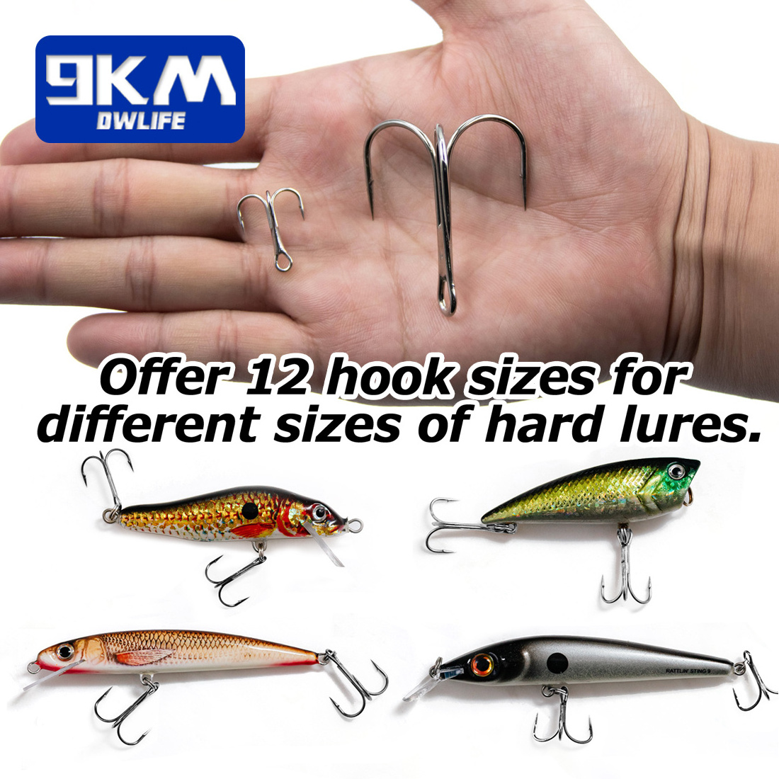 Freshwater Saltwater Fishing Accessories Fishing Treble Hooks Brabed Sharp Triple Sea Fishing Hooks for Hard Lures