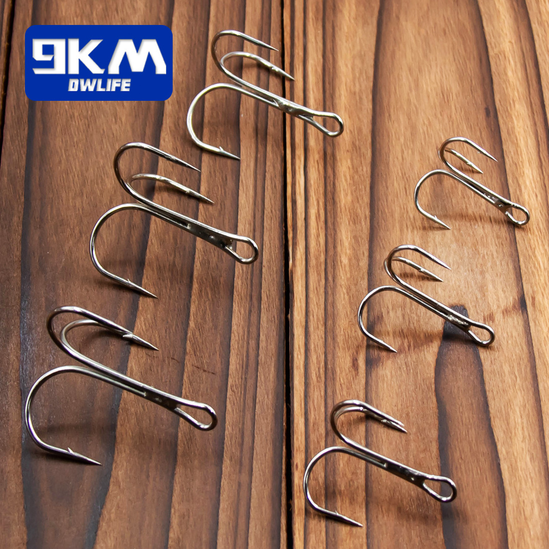 9km Fishing Accessories Fishing Treble Hooks Brabed Sharp Triple Sea Fishing Hooks  for Hard Lures