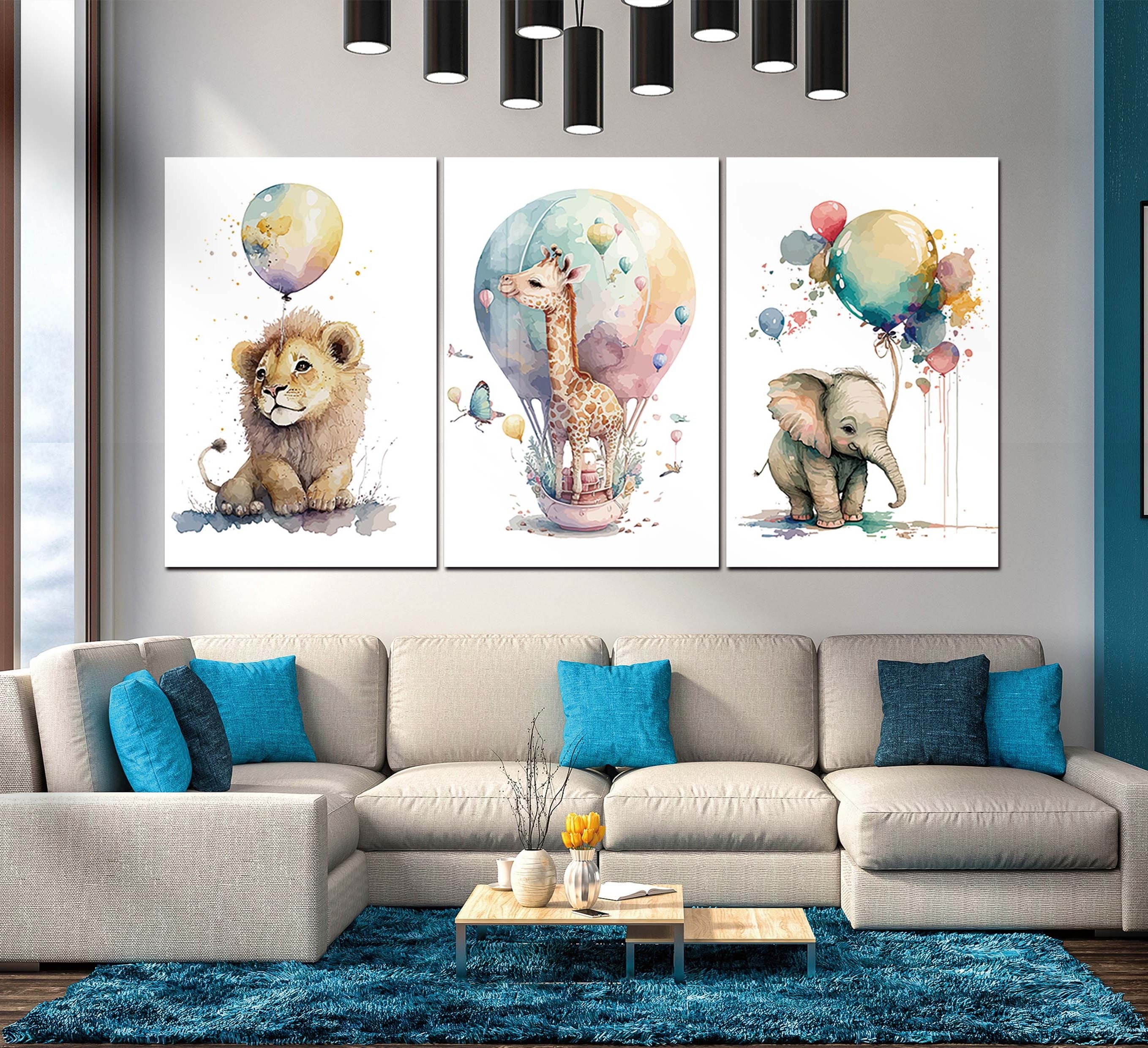 Nursery decor Wholesale Factory OEM Animal Cartoon Decorative Painting Kids Room Wall Art