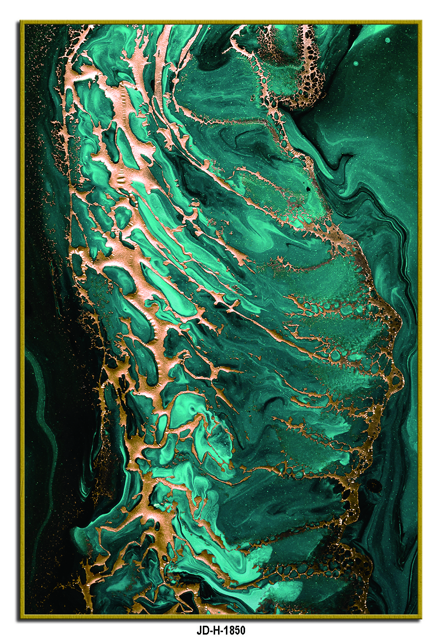 Wholesale Framed Wall Art Modern Luxury Decoration Emerald green Marble Design Crystal Porcelain Painting