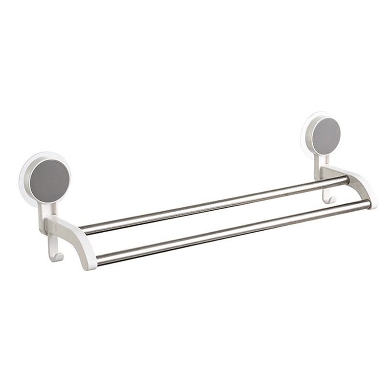 Modern Towel Holder Bathroom Organizing Accessories Punch-free Plastic Wall-mounted Towel Rack With Hooks