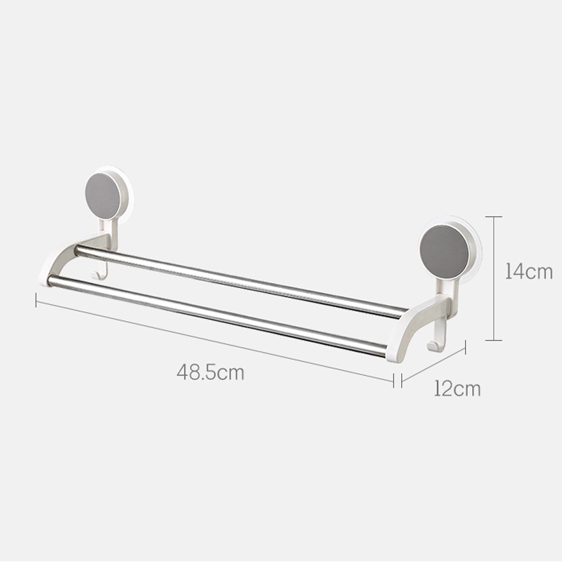 Modern Towel Holder Bathroom Organizing Accessories Punch-free Plastic Wall-mounted Towel Rack With Hooks